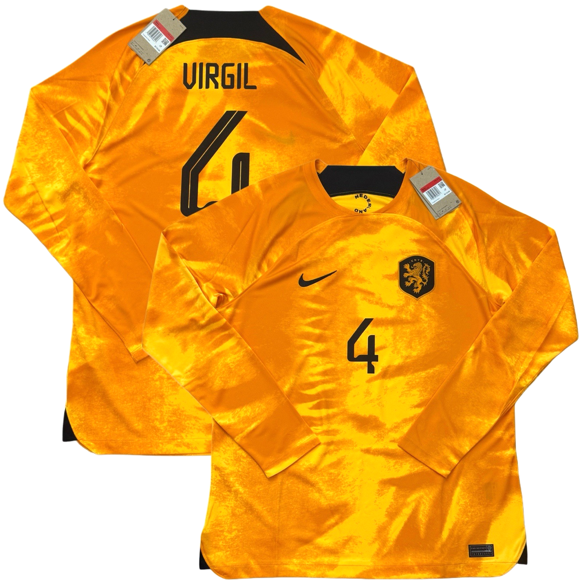 2022/23 Netherlands Home Jersey #4 Virgil van Dijk Large Long