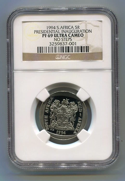 Proof 69 Mandela NGC South Africa Inauguration 1994 R5 Coin 5R 