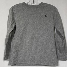 Polo Ralph Lauren Gray Long Sleeve Pony Logo T-Shirt Top Kids 6