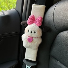 Seat Belt Cover Cartoon Anime Puppy Plush Shoulder Protector Pad Car Interior