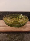 Vintage Federal Glass Windsor Button & Cane Bowl – Avocado Green (1970s)7"
