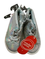 Wonder Nation High Top Sneakers Girls Size 7 Infant Silver NWOB