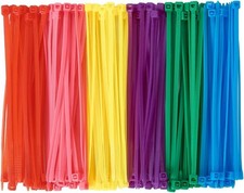 600pcs (100 per color) Small Colored Zip Ties 4 Inch Multi-Color Zip Wire Tie fo