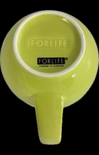 FORLIFE Mug/Cup Lime Green w/White Interior 3” Tall 4” Wide Capacity 10oz