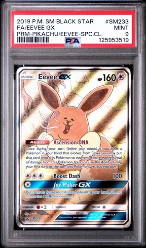 Eevee GX Holo Rare TCG SM233/PROMO PSA 9