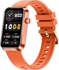 Smartwatch with Orange Band - Fitness Tracker, Heart Rate Monitor Sleep Tracke