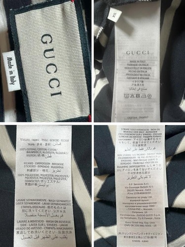 Gucci Flower Embroidery Tag Border Short Sleeve T-Shirt Xs - Picture 11 of 11