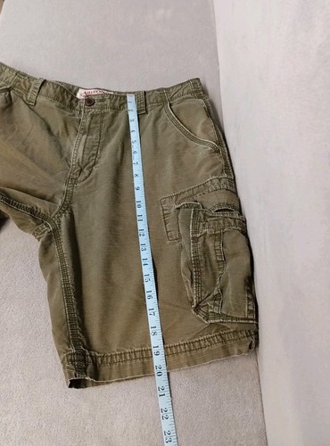Arizona Jean Co Cargo Shorts Men's 34 Green Ripstop Pockets Workwear Hiking - Picture 10 of 12