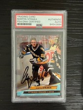 Penguins Martin Straka Signed Card AUTO PSA AUTHENTIC
