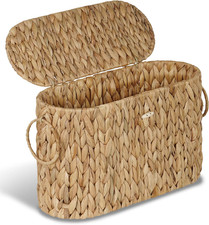 Toilet Paper Storage Basket, Water Hyacinth Slim Toilet Paper Holder