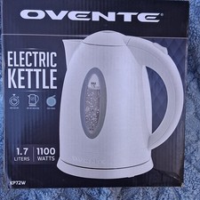 OVENTE KP72W Electric Kettle 1.7L 1100W White Wide-Mouth Spout Cool-Touch Handle