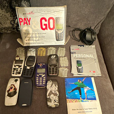 Nokia 3310 Mixed Lot x10 BT Cellnet Pay & Go Box, Covers, Manuals, Charger