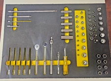 CUSTOM WRIGHT Tool 67 Piece Socket Set 3/8 & 1/4" Dr. in Foam MADE IN USA!!! NEW