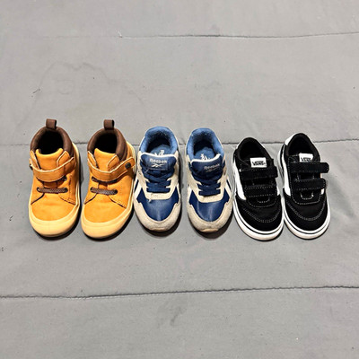Lot of 3 Toddler Boy Shoes Size 6 - Vans Old Skool, Reebok Sneakers, Boots