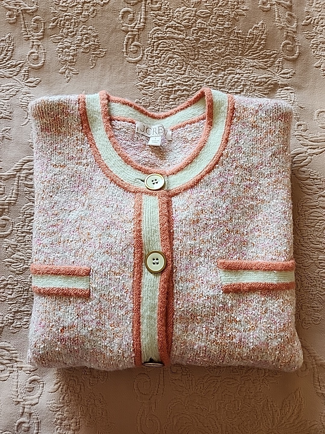 NWOT J. Crew Marled Sweater Lady's Jacket Blazer in Ice Pink Size Large  thumbnail 12
