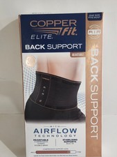 Copper Fit Elite Back Support AirFlow Back Brace Adjustable Double-Band 30-50"