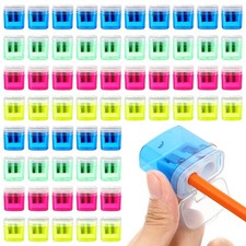 Dual Hole Manual Pencil Sharpeners with Lid 4 Assorted Colors 60 PCS Set