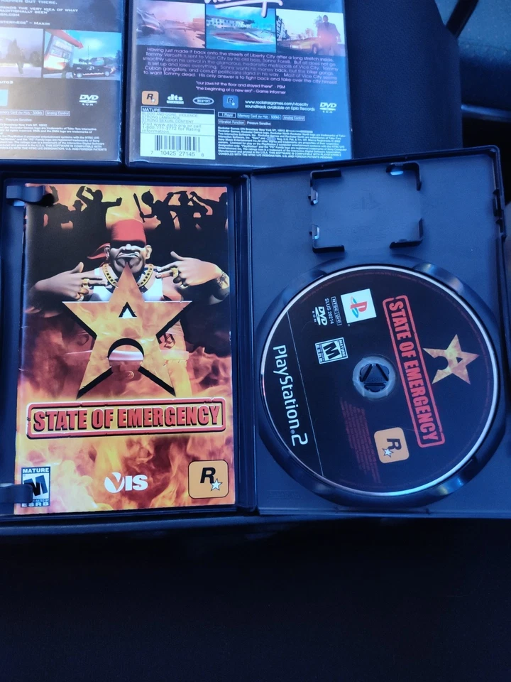 Lote de juegos Rockstar Ps2. Grand Theft Auto 3, Vice City, estado de emergencia. CIB Foto 3 de 4