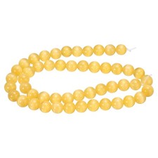 48pcs Orange Yellow Cat's Eye Stone Beads 8mm Round Crystal Loose Bead
