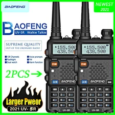 2 Pcs Long Range Walkie Talkie 5 Mile Two Way Radio Charge Base with Headset