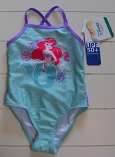 Girls Disney Baby 1 Pc Little Mermaid Fully Lined Swimsuit Sz 12M or 18M