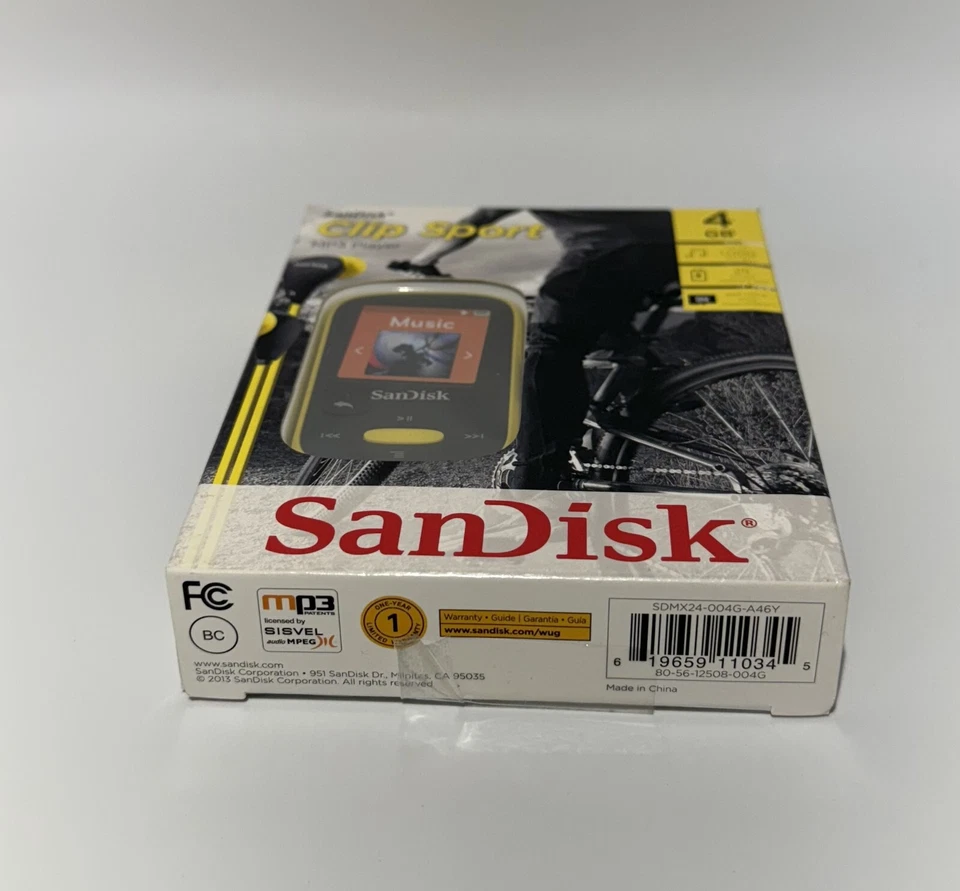 SanDisk Clip Sport MP3 Player with Radio 4GB Yellow Sealed in Box - Image 3 of 4