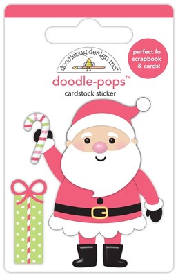 Doodlebug Doodle-Pops 3D Stickers-Gingerbread Kisses Hello Santa DB8294