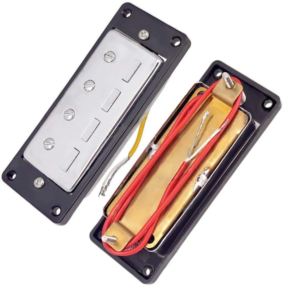 1 Set 2 Pcs Mini 4 string Bass Guitar Humbucker Pickups with Black Ring