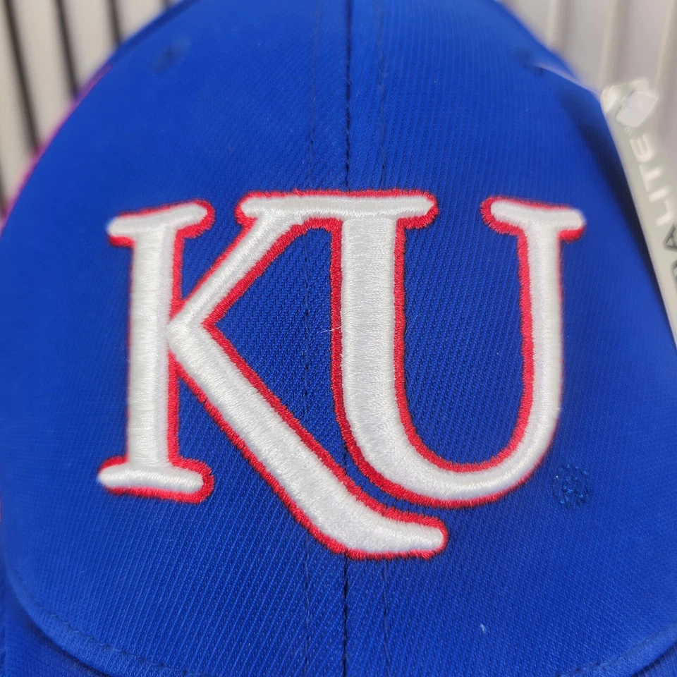 Adidas KU Канзас NCAA ClimaLite резинке размер L/XL шляпа крышка синий розовый BCA NCAA женщин - Изображение 3 из 4