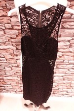 River Island Stretch Black Dress Lined Zip Closure Size 10