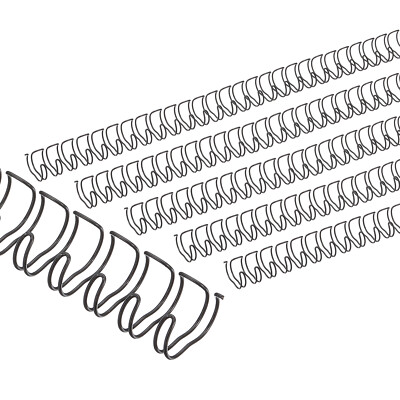 13mm (1/2 ) Double Loop Wire Binding Combs, 50 Pcs, 3:1 Pitch, Black