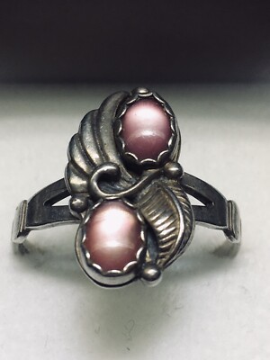Wheeler Manufacturing Sterling Silver Pink Mother of Pearl Cabochon Ring  (Sz 10) - Main Image