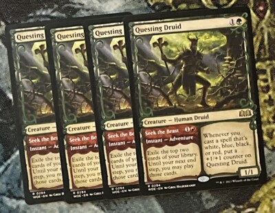 Questing Druid Showcase X4 NM Wilds Of Eldraine WOE Magic MTG MINT Unplayed