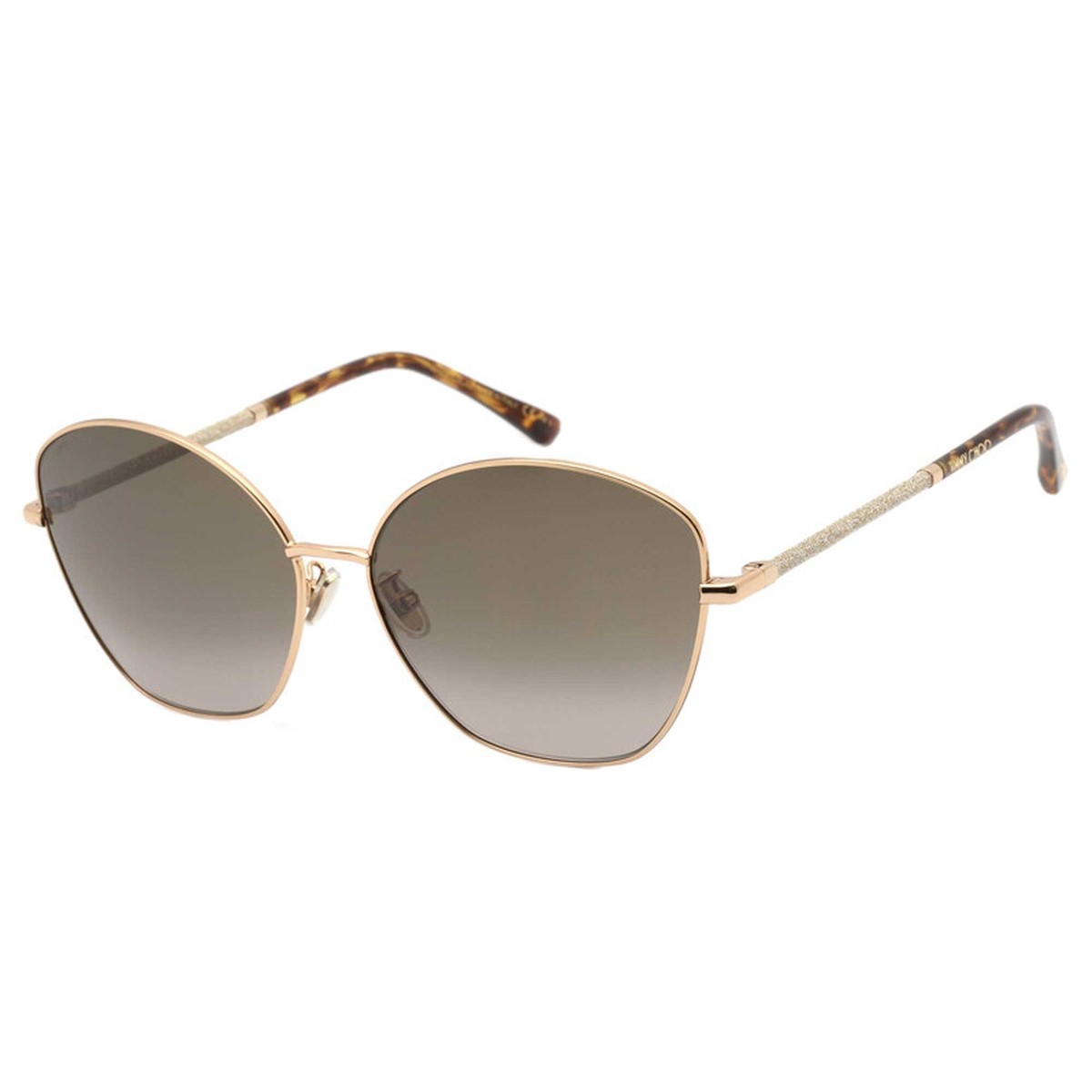Jimmy Choo sunnies with gold trim and adjustable nose piece. Jimmy Choo JC4017 M (55 - 16) with Green lenses and Gold  main image 2