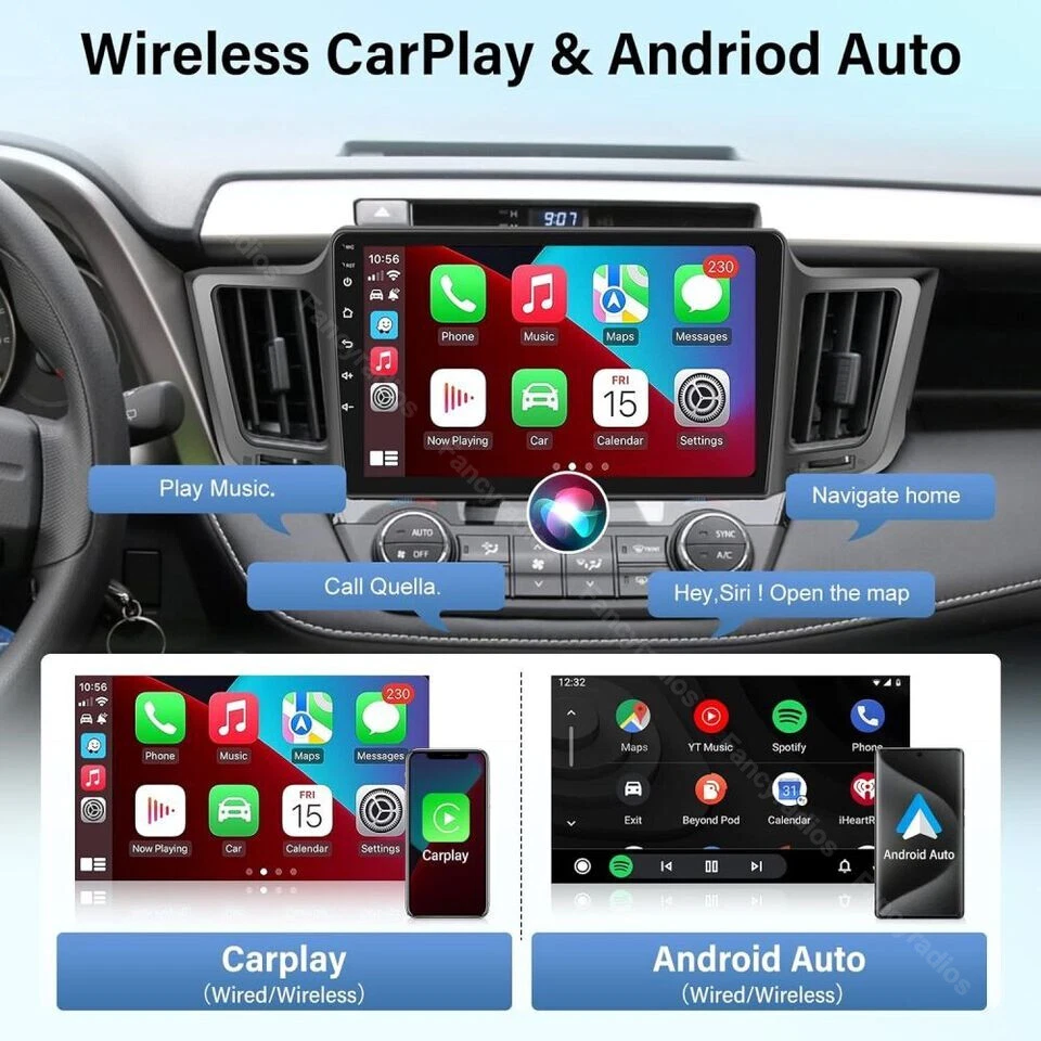 Radio GPS estéreo para automóvil 4G+64G Android 13 Apple Carplay para Toyota RAV4 2013-2018 Foto 4 de 4