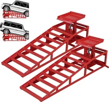 2 Packs Hydraulic Car Ramps Low Profile Car Lift Service Ramps 10000lbs Capacity