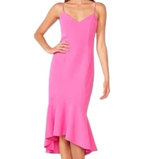Bardot Lisandra Sleeveless Midi Dress Pink Shock Size 12/XL Feminine Cocktail