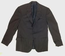 4650 Kiton US 42/EU 52 Men's Blue Wool Stripe 3 Button Suit Coat Blazer Jacket