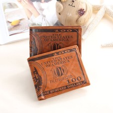 Man's Bifold Leather Wallet Dollar Wallet Credit Card Small Purse Pocket Wallet