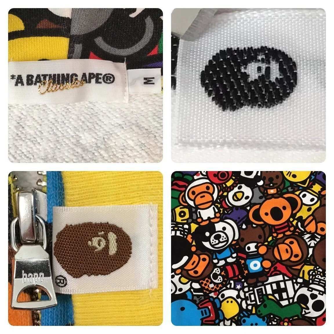 A BATHING APE (BAPE) Felpa con cappuccio e zip intera BAPE Animal Safari Milo una scimmia da bagno NIGO taglia M 2504TY