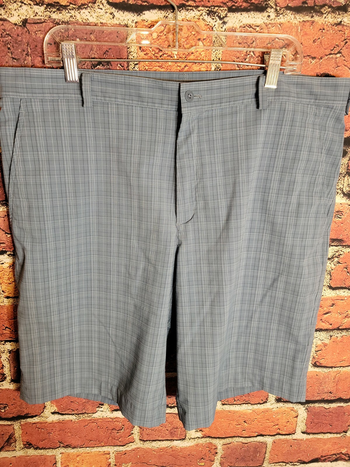 Nike Golf Mens 38 Waist Blue Black White Plaid Golf S… Gem