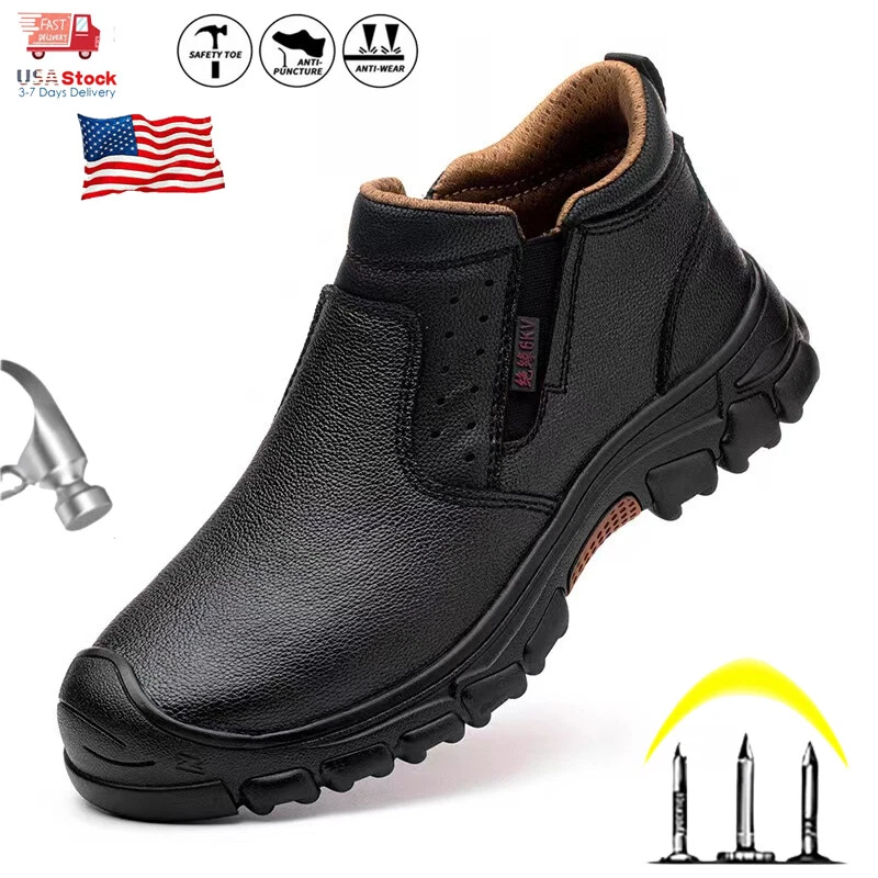 Composite Toe Work Boots Mens Safety Shoes Waterproof and Oil Resistant Size 10