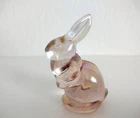 Fenton Glass Pink Bunny Rabbit Figurine 3” Original Sticker No Chips Easter