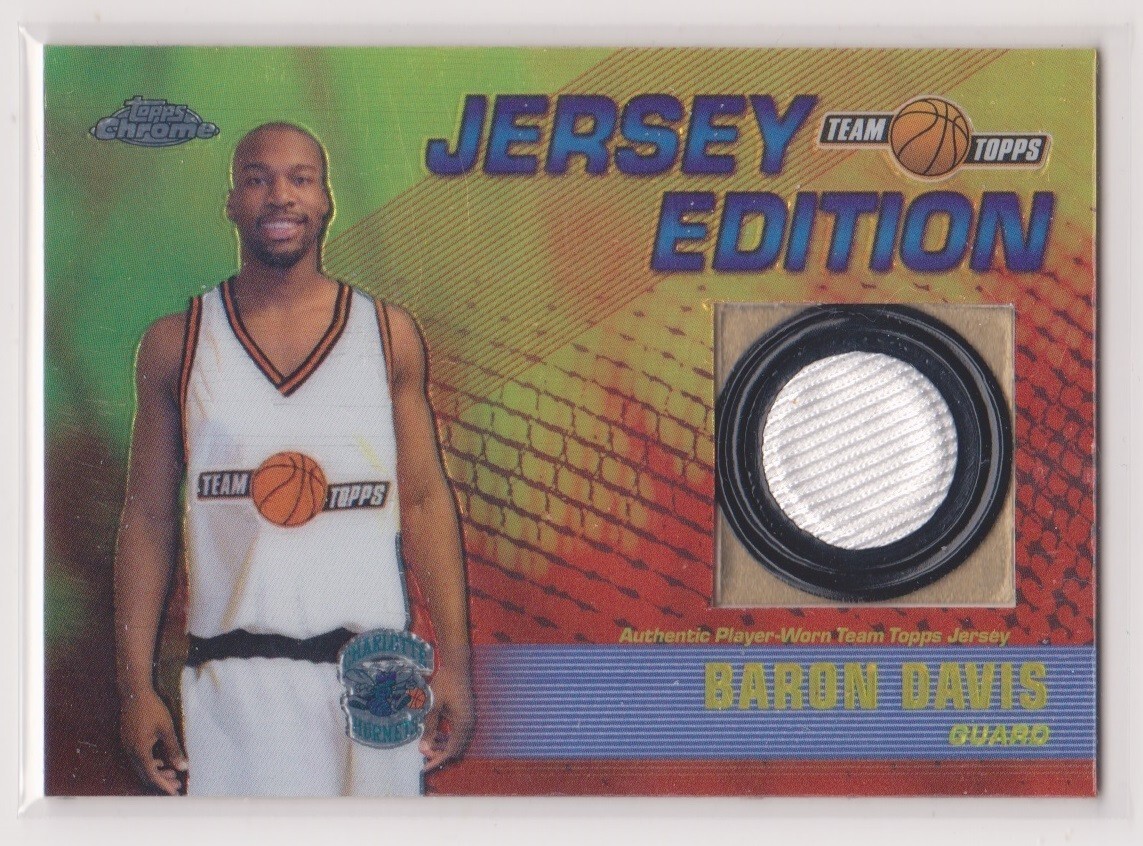 2001-02 Topps Chrome Basketball Baron Davis Team Topps Jersey Relic Card