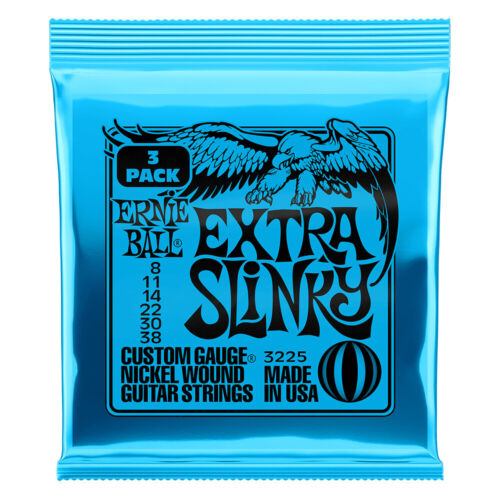 Ernie Ball 3225 Extra Slinky Nickel Wound Electric Guitar Strings 3-Pack, 8-38 - Picture 1 of 2