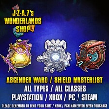 PS/XBOX/PC Tiny Tina's Wonderlands ASCENDED WARD SHIELD GOD GEAR PERSONALIZADO LEGÍTIMO