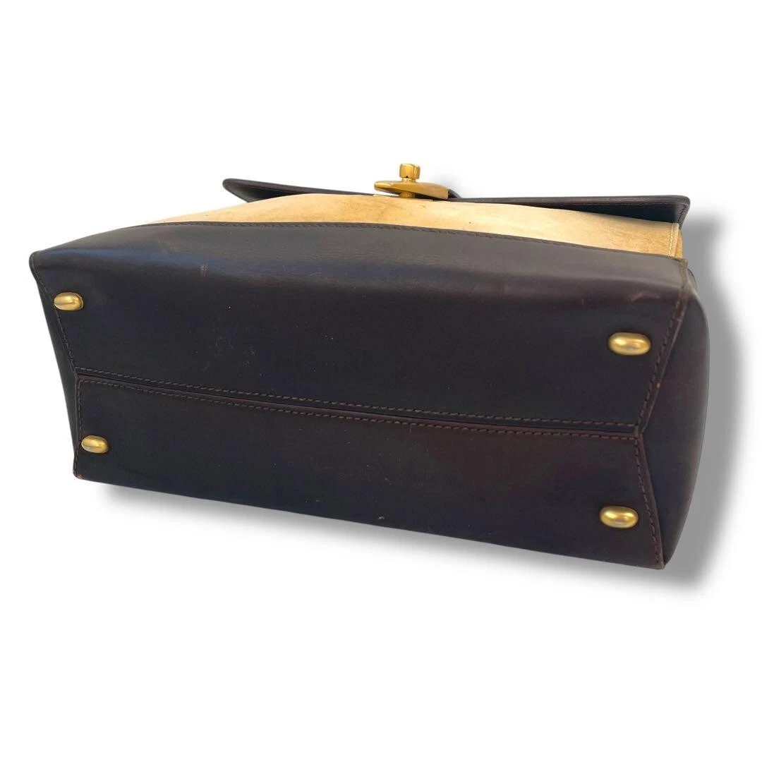 CELINE Borsa a mano donna borsa con patta girevole formale in pelle nylon