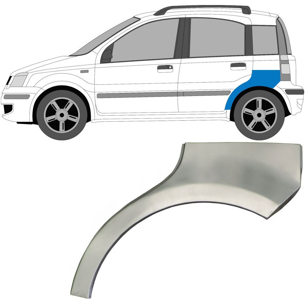 FIAT PANDA 2003-2012 REAR WHEEL ARCH REPAIR PANEL REAR WING / RIGHT RH - Image 2