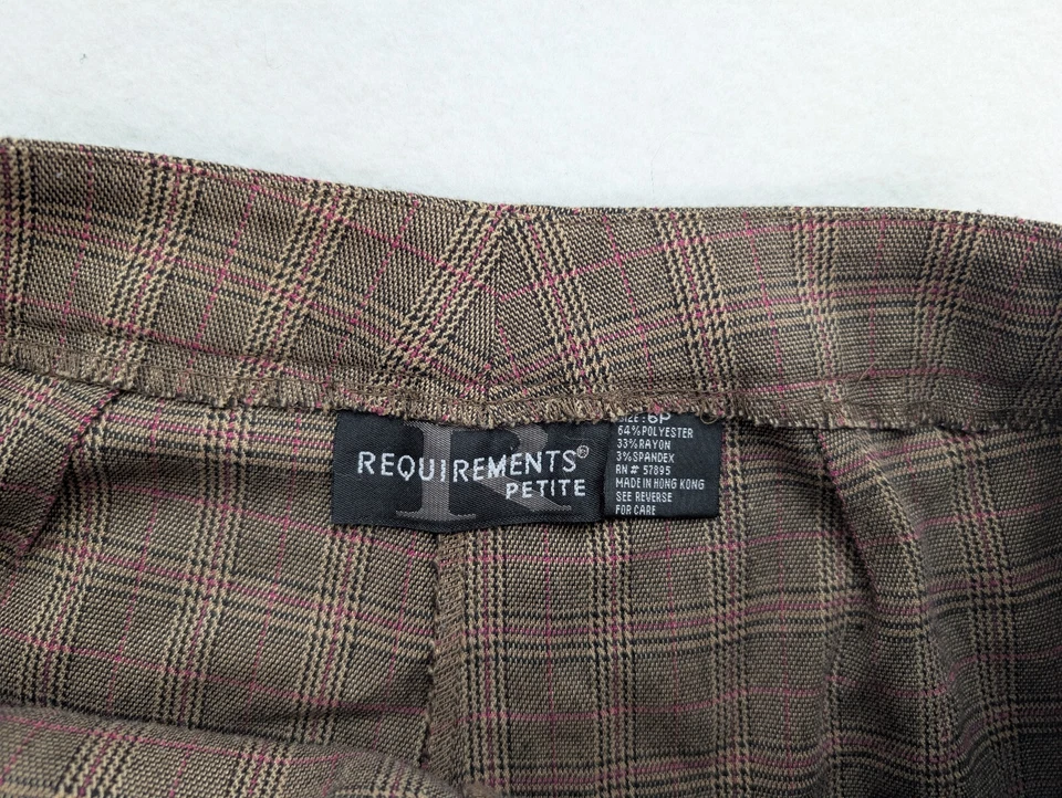 Требования женские брюки размер 6P коричневый клетку плоский передний - Изображение 4 из 4