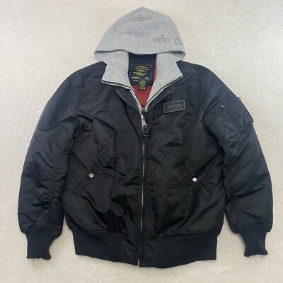 Alpha Industries MA-1 Flight Bomber Jacket Mens XXL Black D-Tec